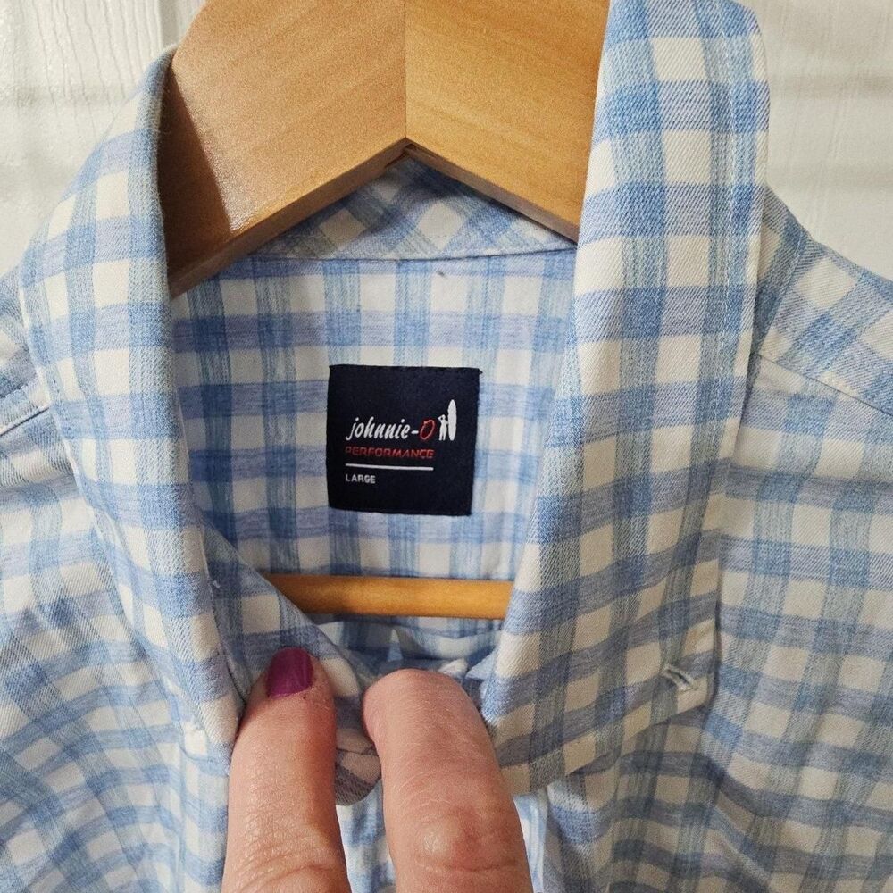 Johnnie-O Performance Villanova University Gingham Button Down Shirt Large - Picture 4 of 7